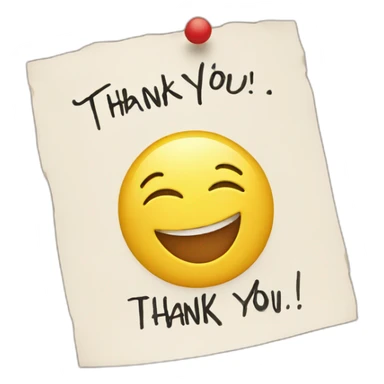 Thank you poster with thank you written sticker