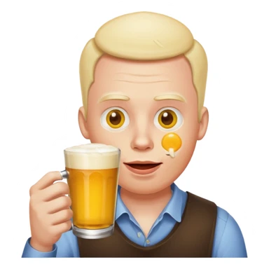 a man drinking a pint of raw eggs, emoji style sticker