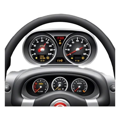 An icon showing a racing game interface, inspired by Grand Turismo. The design features a garage with a selection of high-performance cars, along with race track visuals in the background. Speedometer, lap timer, and other HUD elements add to the excitement. Transparent background sticker
