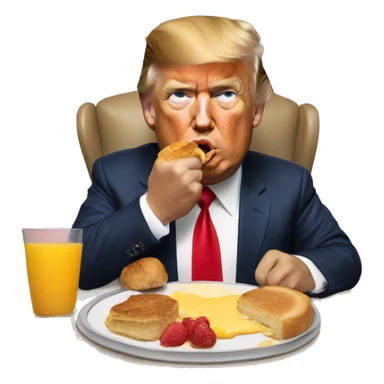 Donal trump eating breakfast sticker