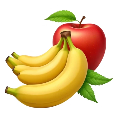 apple and banana together with subtle cannabis leaf accents sticker