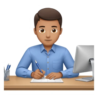 Man in work office sticker