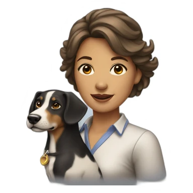 Femme sur un chien sticker