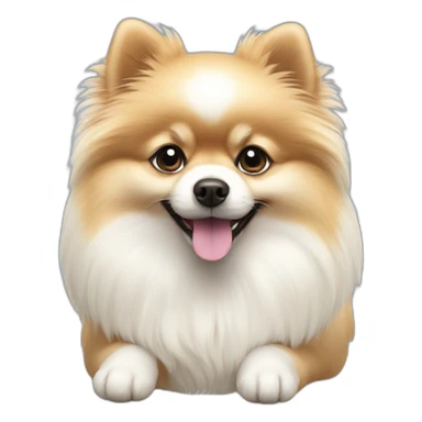 Pomeranian total white sticker