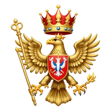 coat of arms of Russia as an emoji, gold eagle with crown and scepter sticker