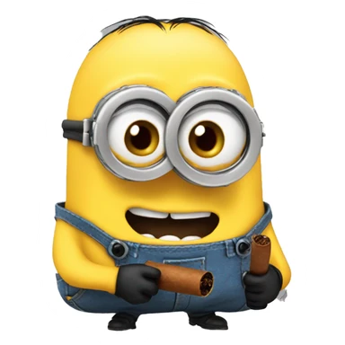 minion with a cigar sticker