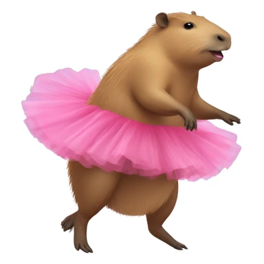 A capybara wearing a tutu and dancing  sticker
