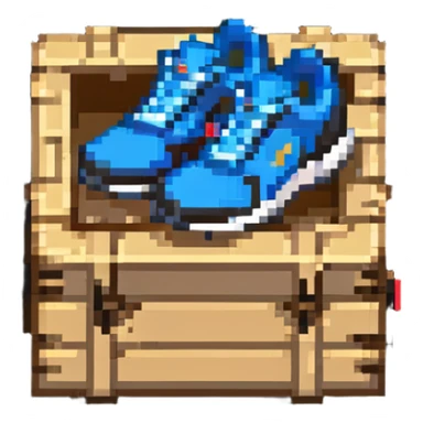 2d power up crate with a running shoe symbol for speed boost sticker