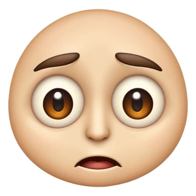 absurd expression emoji with exaggerated wide eyes, lopsided mouth, and single raised eyebrow sticker