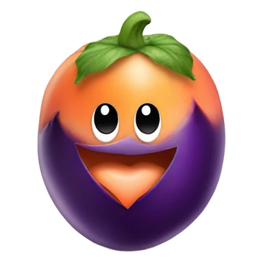 eggplant inside of a peach sticker