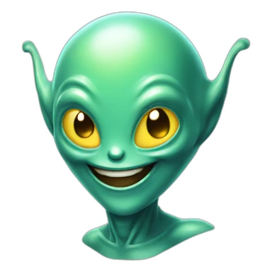 beaming alien sticker