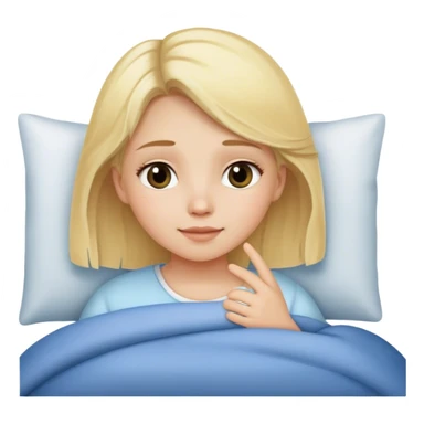 Blonde girl saying goodnight to parents  sticker
