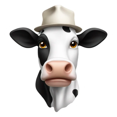 Cow white and black with student hat university  sticker