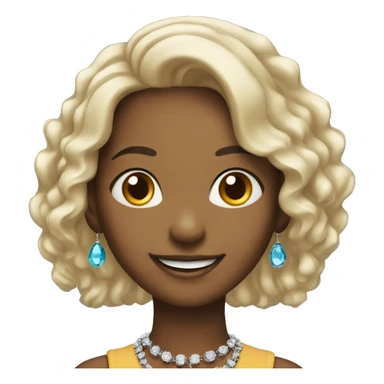 smiling girl with jewelry sticker