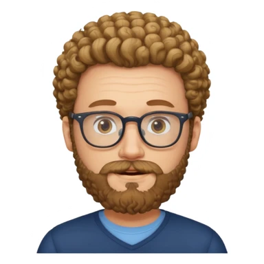 white man with glasses and curly beard sticker