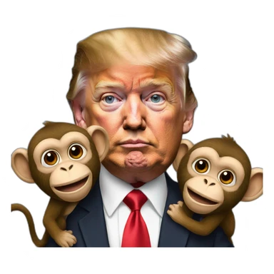 donald trump with monkeys sticker