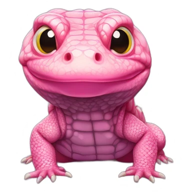 fat tegu lizard pink with big jowls sticker