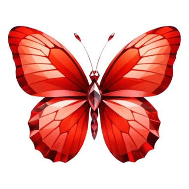 red 56-carat diamond shaped as butterfly sticker
