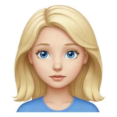 A pale girl with blue eyes and blonde slightly wavy hair sticker