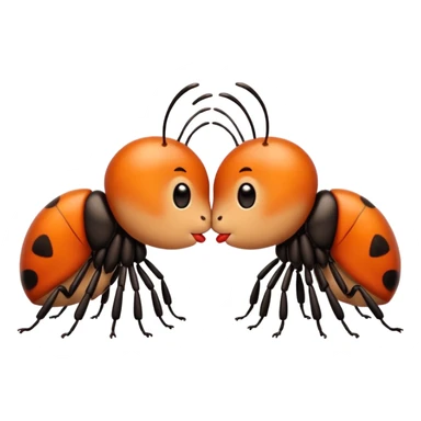 Two little bug cute, Kiss, message "Te amo mi bichin" sticker