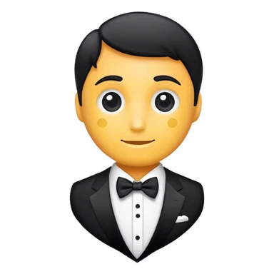 Spotty black tie on its own sticker