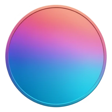 
One  Rotate 55 degree  coin color in in gradient of turquoise, blue, pink, purple, and coral sticker