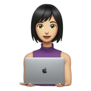 nico-robin-with-a-macbook sticker