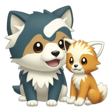 Growlithe and oshawott pokemon sticker