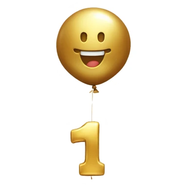 Golden-baloon-shaped-like-number-one  sticker