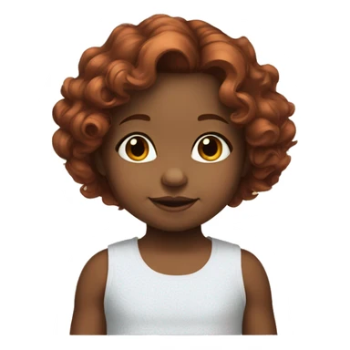 2 year old Baby girl with shoulder length curly auburn hair  sticker