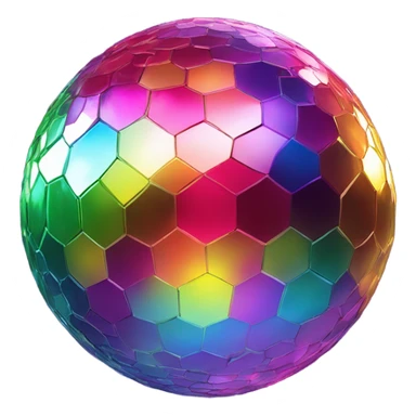 Multicolour disco ball sticker