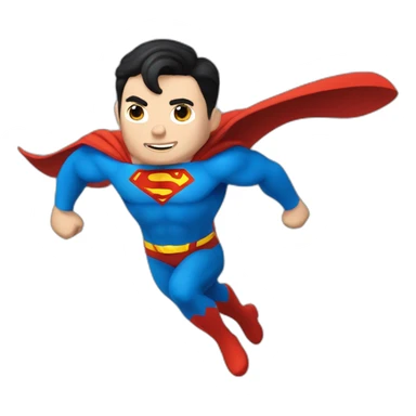 superman volando, ojos azules, pelo rubio, estilo Pixar sticker