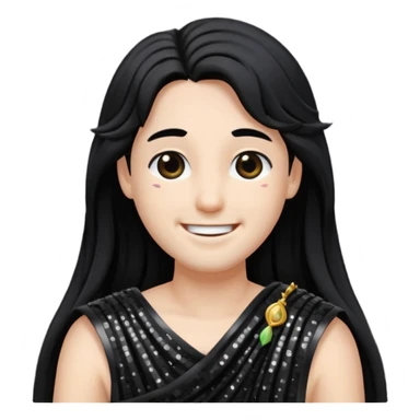 Pluto from Roman Deities with long black hair, black sequin toga sticker