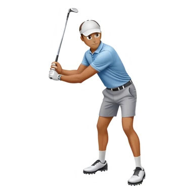 Can you create an emoji that shows a guy slicing a ball and golf? sticker