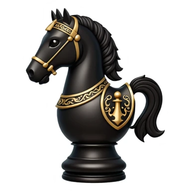 piece of chess knight in black sticker