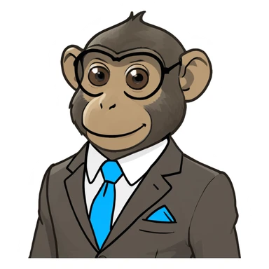 monkey wearing a suit sticker