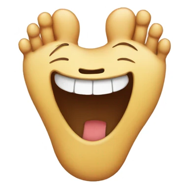 happy emoji with feet sticker