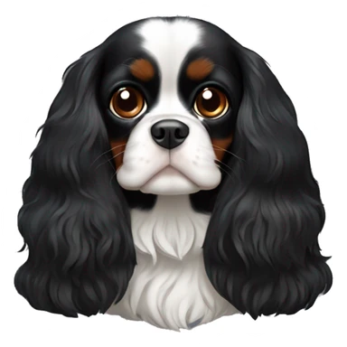 Completely Black cavalier King Charles spaniel sticker