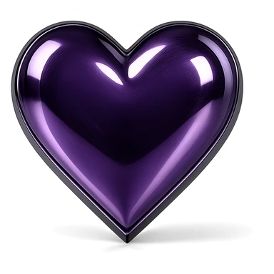 purple heart, reflective, chrome style, no text sticker