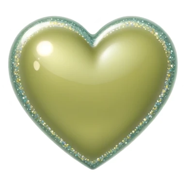 Pastel olive heart with many sparkles  sticker