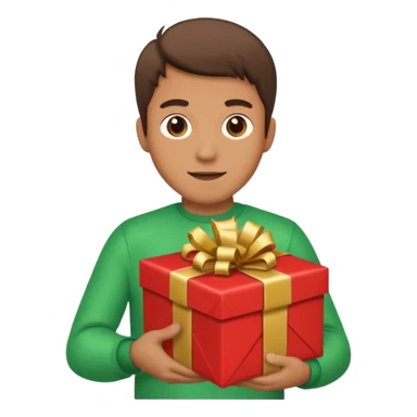 man with a gift in his hands sticker