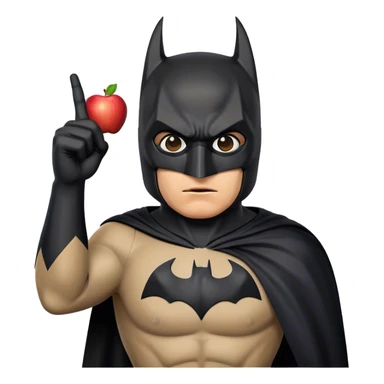 Batman with his mask on Holding up a middle finger, Apple Emoji Style  sticker
