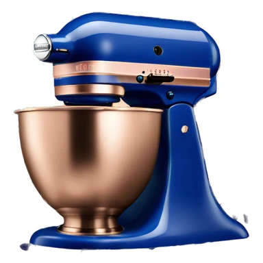 Realistic royal blue kitchenaid mixer decorated with rose gold leopard print pattern. sticker