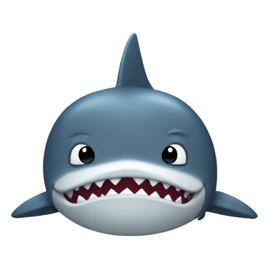 frowning shark sticker