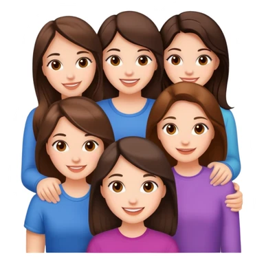 5 happy girls brunette friends  sticker