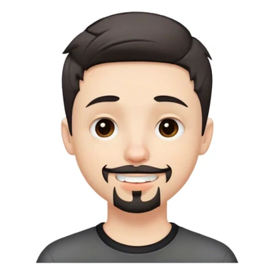 Cute white male, short dark colored hair and goatee, nose and lip piercing, emo smiling with mouth closed sticker