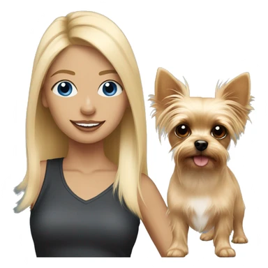 blonde hair blue eyed girl walking her chihuahua and yorkie sticker