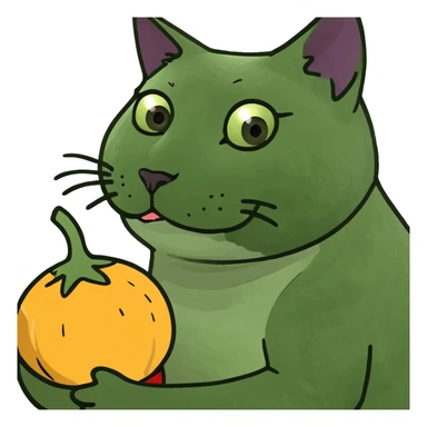 cat with eggplant  sticker