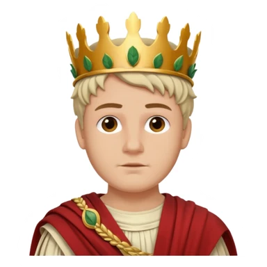 Jules César with laurel crown, Roman toga, confident expression sticker