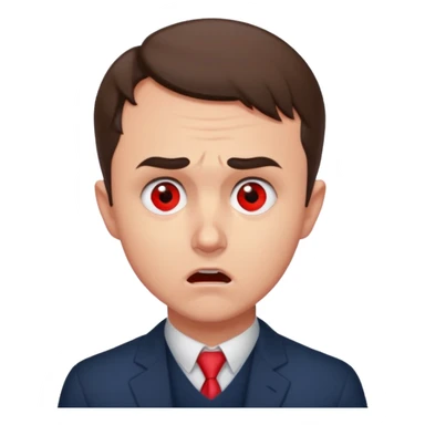 Charlie kirk with red dot on neck and scared expression on face sticker